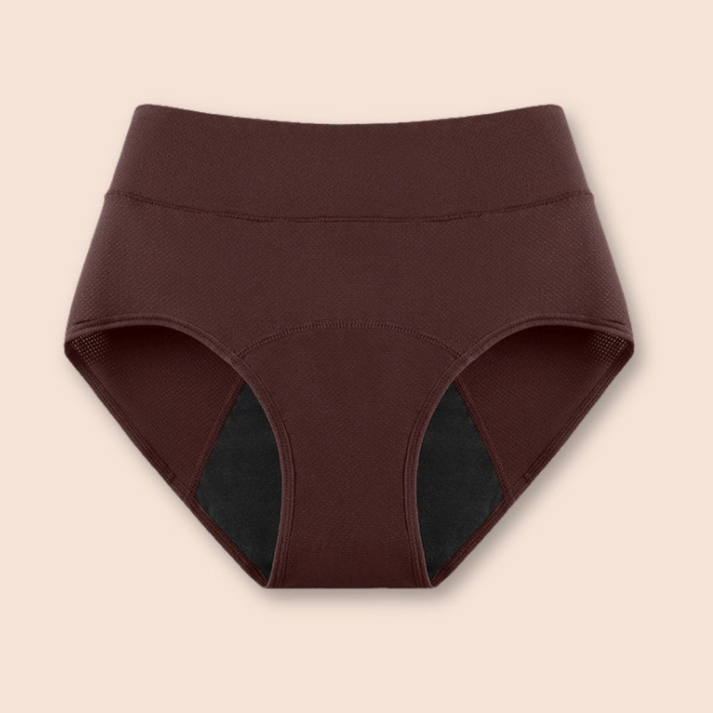 Cocoa Periodenunterwäsche mit hoher Taille und starkem Saugkern.
