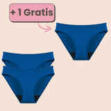 Sparangebot: 2+1 gratis Perioden Bikini in Blau – Nachhaltiger Schutz für deine Periode