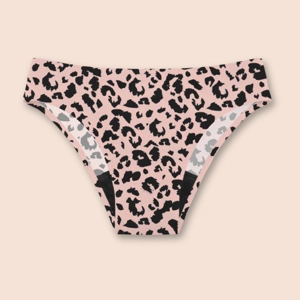 perioden bikini rosa mit leopardenmuster klassischer schnitt