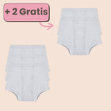 Angebot: Kaufe 3 graue Periodenunterwäsche im Boxershorts-Stil und erhalte 2 gratis – Maximaler Schutz und Komfort während deiner Periode.