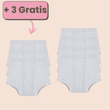 Angebot: Kaufe 4 graue Periodenunterwäsche im Boxershorts-Stil und erhalte 3 gratis – Maximaler Schutz und Komfort während deiner Periode.