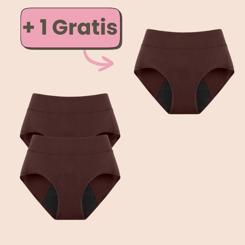 Sparangebot: 3+1 gratis Periodenunterwäsche mit hoher Taille in Cocoa – Nachhaltiger Schutz für deine Periode