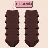 Sparangebot: 5+5 gratis Periodenunterwäsche mit hoher Taille in Cocoa – Nachhaltiger Schutz für deine Periode