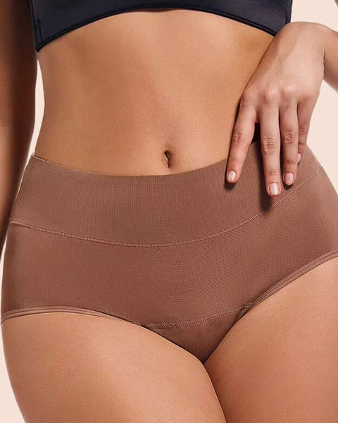 Hohe Taille Periodenunterwäsche in taupe– Auslaufsichere und bequeme Menstruationsunterwäsche für starke Tage