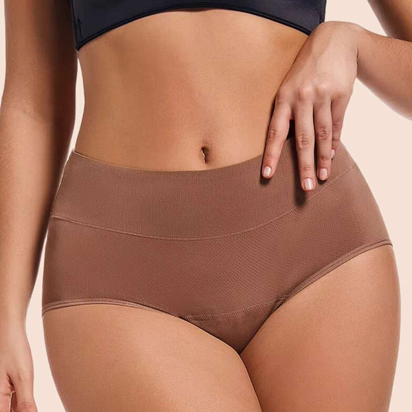 Hohe Taille Periodenunterwäsche in taupe– Auslaufsichere und bequeme Menstruationsunterwäsche für starke Tage