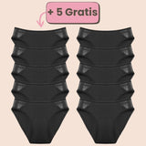 Periodenunterwäsche Schwarz – Spare mit dem 5+5 Gratis Angebot! Hoher Schutz und maximaler Komfort für deine Menstruation.