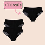 Periodenunterwäsche mit Spitze in Schwarz – 2+1 Gratis Aktion! Elegante und bequeme Menstruationsunterwäsche für optimalen Schutz