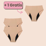 Sparangebot: 2+1 gratis ultraleichte Periodenunterwäsche in Beige – nachhaltiger, sicherer Schutz für deine Periode.