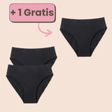 Sparangebot: 2+1 gratis ultraleichte Periodenunterwäsche in Schwarz – nachhaltiger, sicherer Schutz für deine Periode.