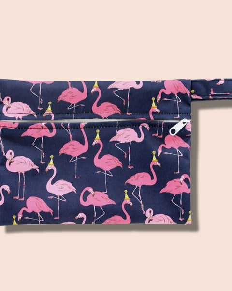 Wasserdichte Wetbag mit Flamingo-Muster für Periodenunterwäsche – Praktische Tasche für unterwegs