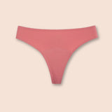 Produktansicht einer Periodenunterwäsche Tanga in Rosa, feminin und elegant.